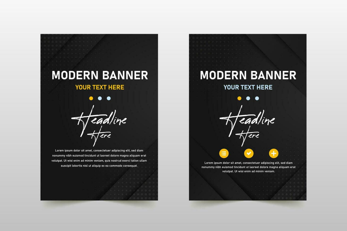 Abstract Beautiful Black Banner Template With Dots and Diagonal Lines vector