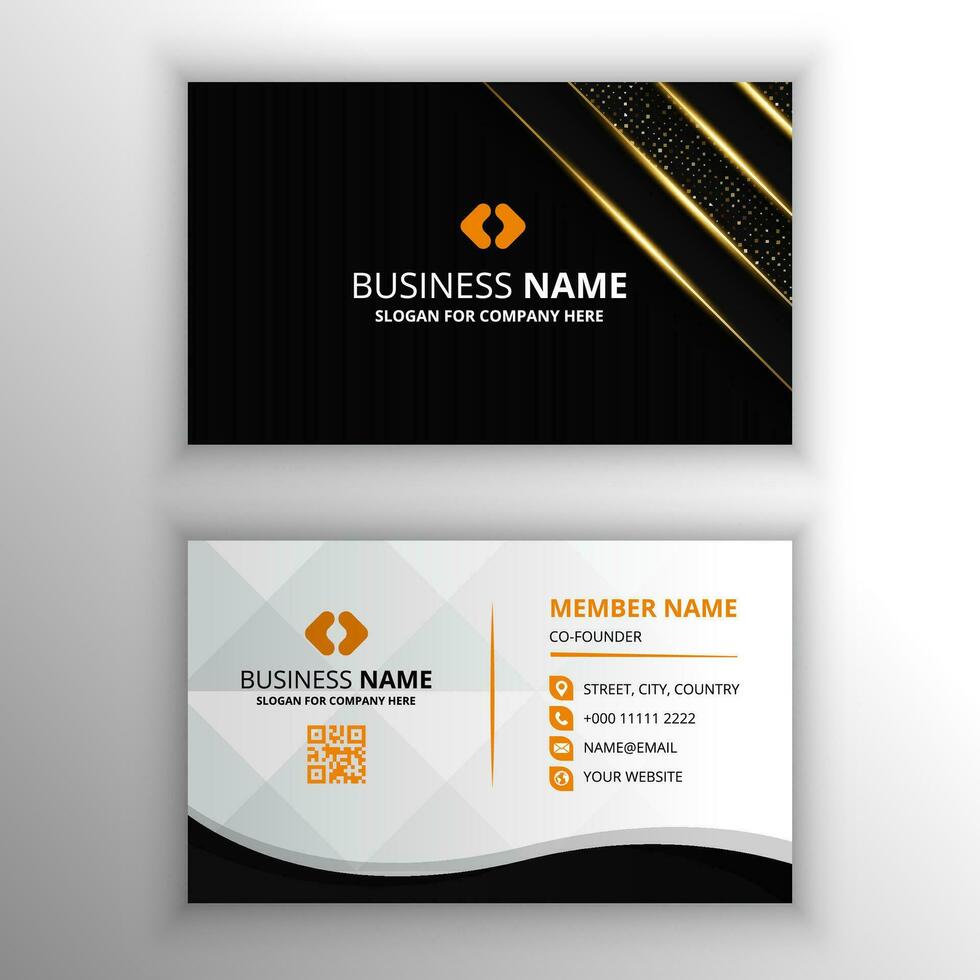 Abstract Beautiful Luxury Black and Gold Business Card Template vector
