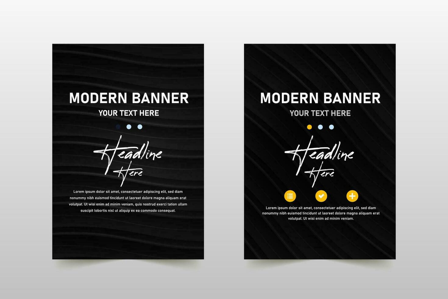 Abstract Beautiful Solid Black Banner Template With Striped Lines vector