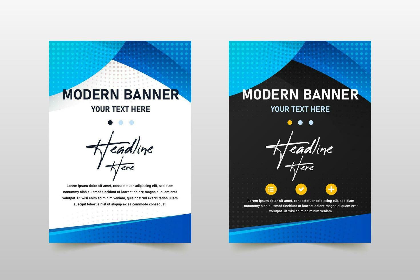 Abstract Elegant Black and Blue Curved Banner Template vector