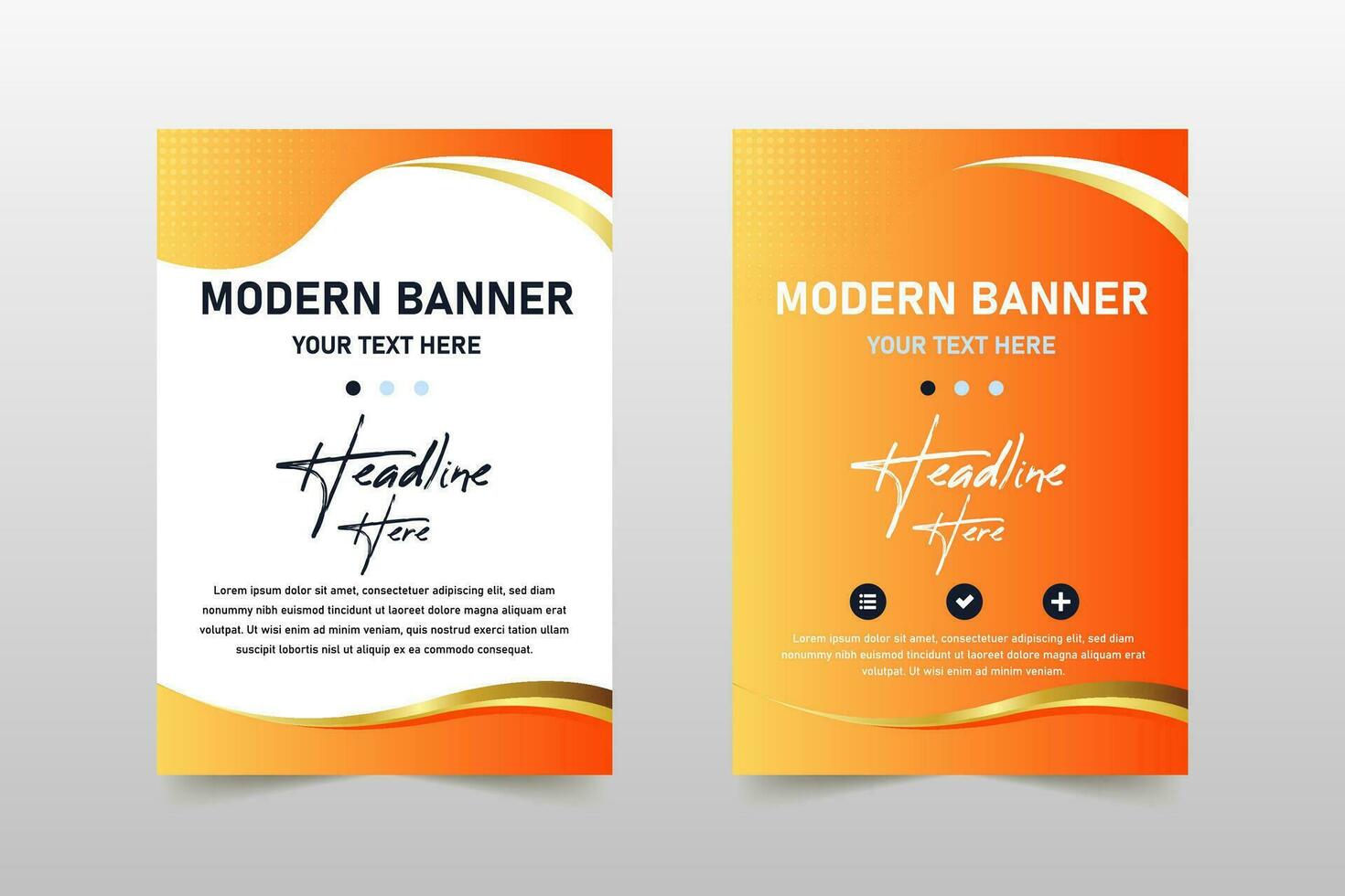 Abstract Modern Curve Wavy Orange Banner Template vector