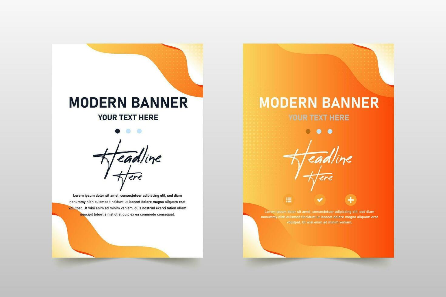 Abstract Modern White and Orange Curved Banner Template vector