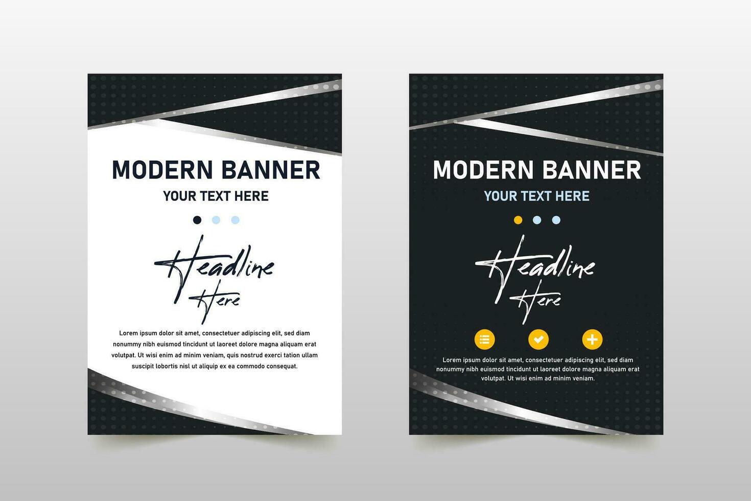 Abstract Stylish Black and White Dotted Banner Template vector
