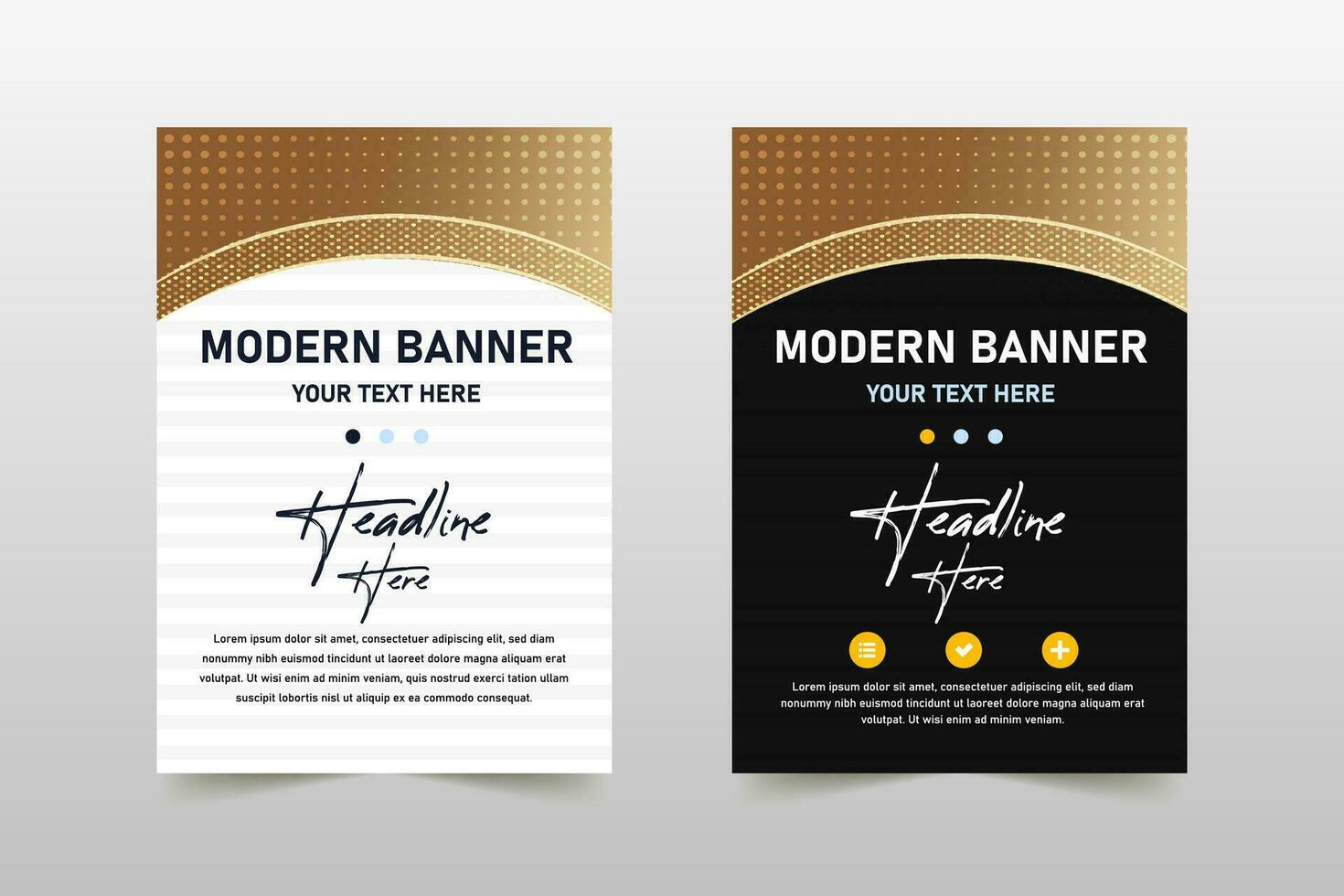 Abstract Stylish Luxury Gold and Black Banner Template With Dots vector