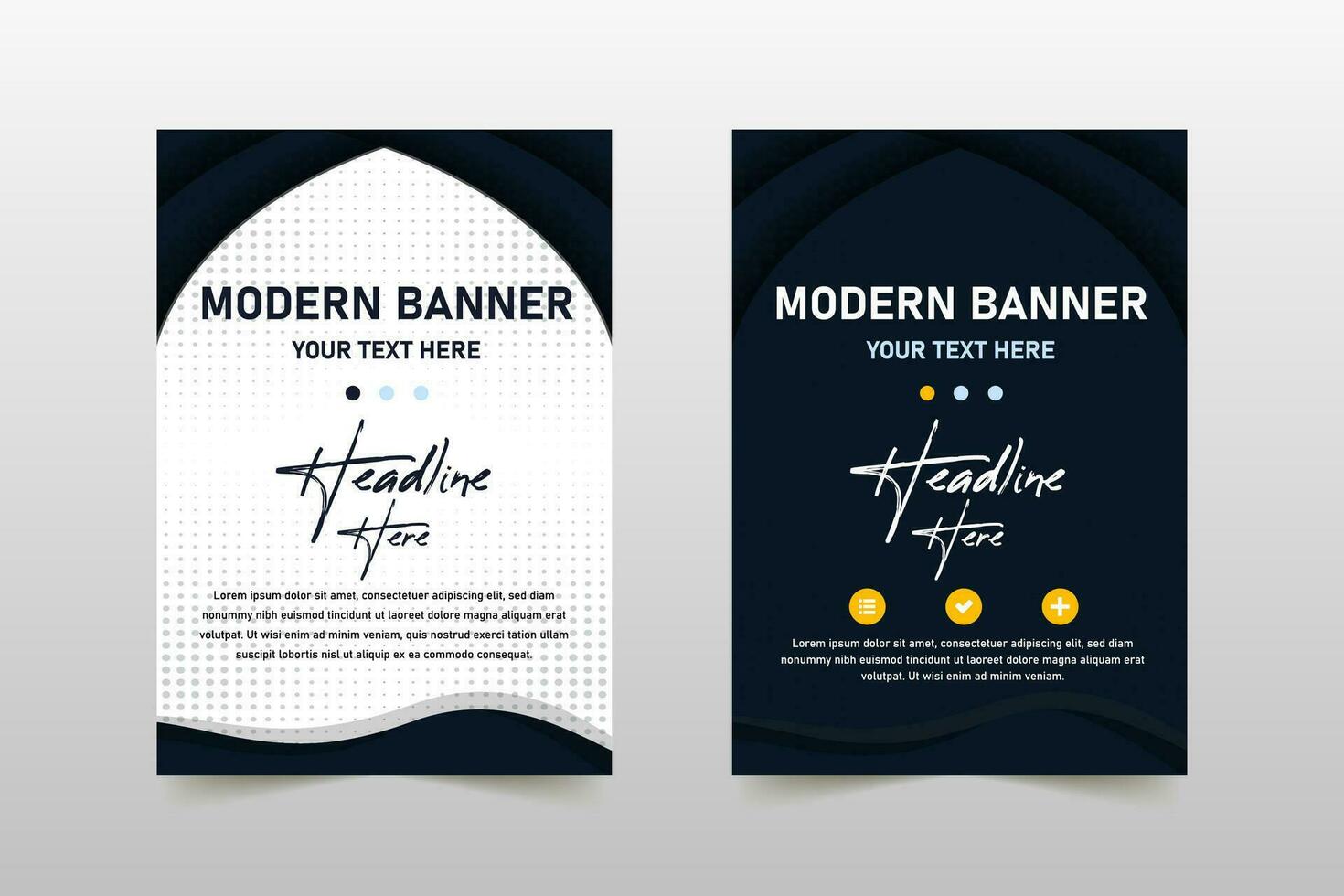 Abstract Stylish Navy Blue Banner Template With Curves vector
