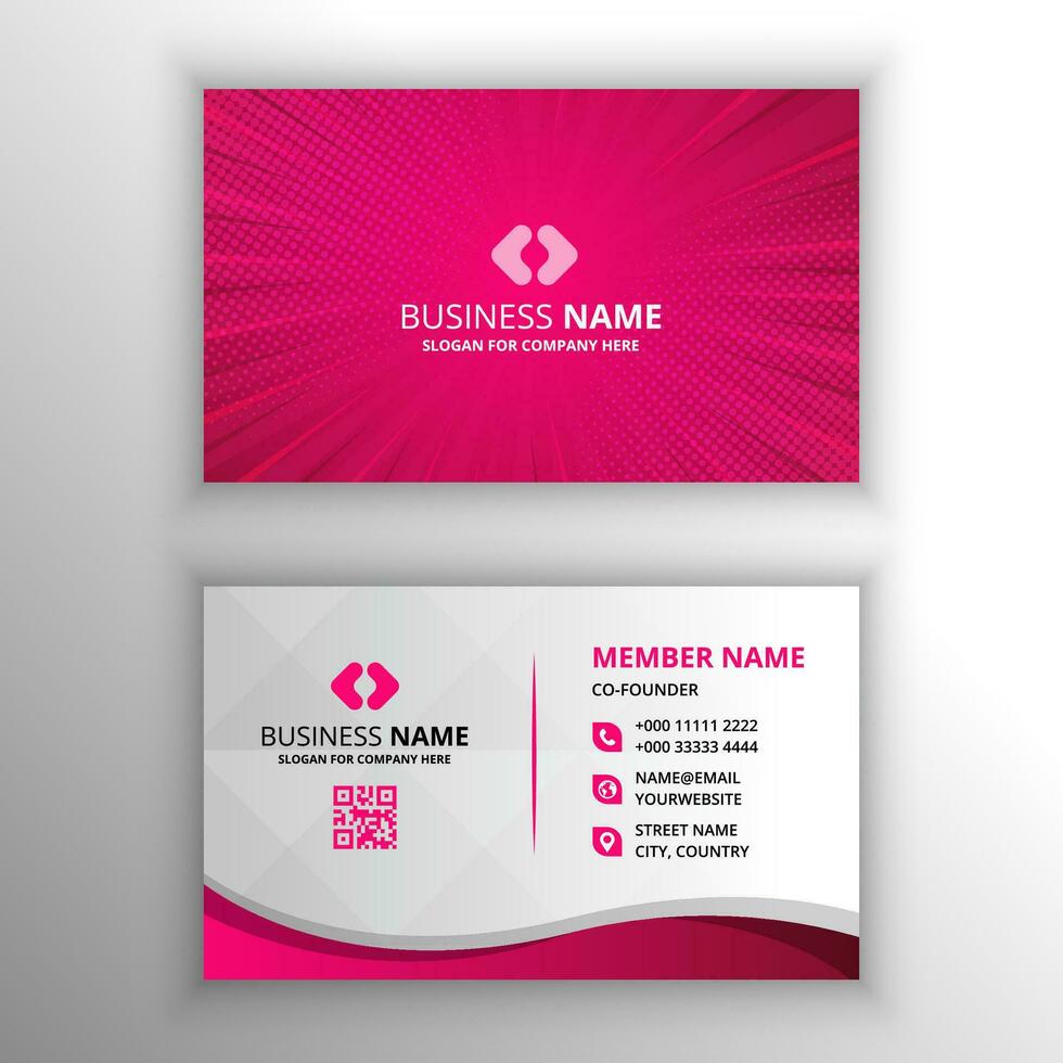 Abstract Pink Dotted Business Card Template vector