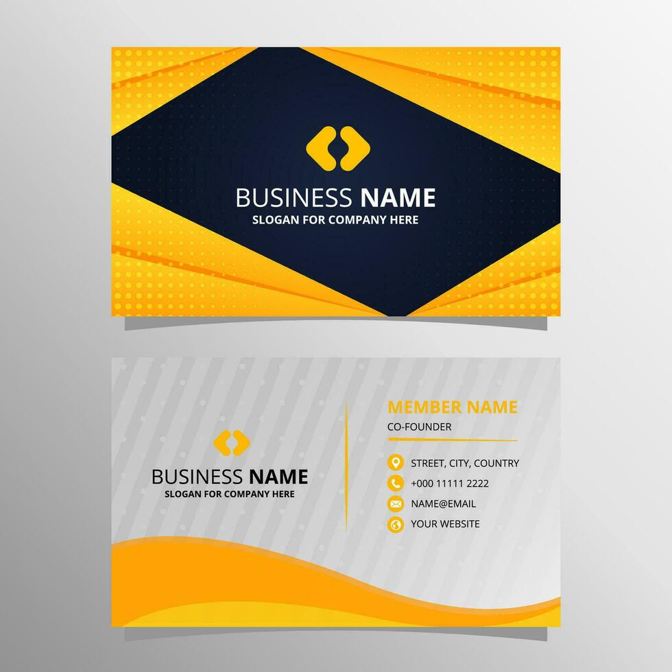 Abstract Vector Yellow and Blue Minimal Business Card Template