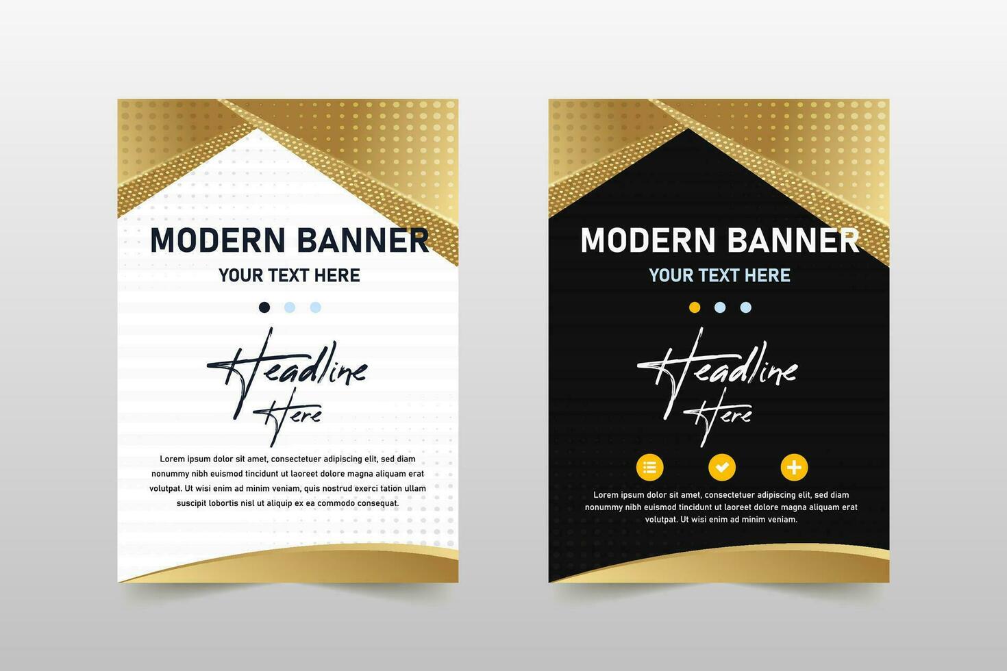 Abstract Stylish Luxury Black and Gold Banner Template vector