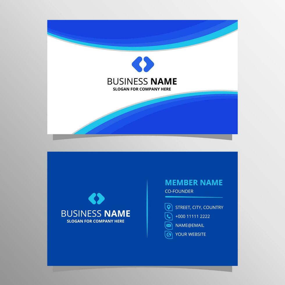 hermosa azul negocio tarjeta con curvo formas vector