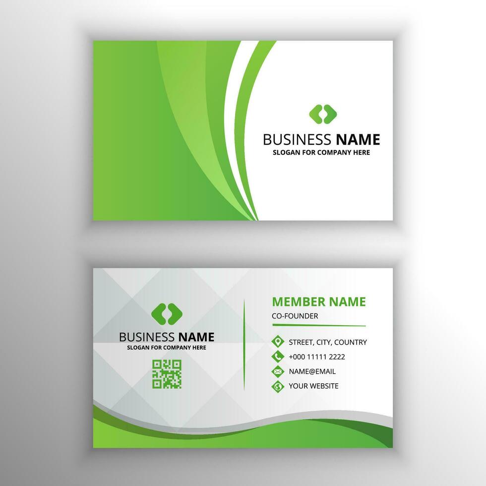 Beautiful Green Curved Business Card Template vector