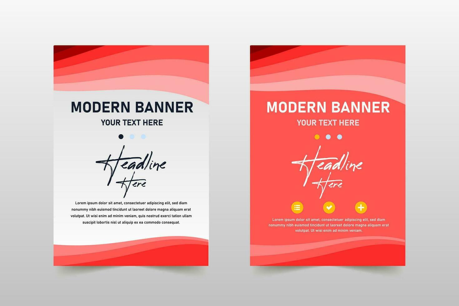 Beautiful Red and Pink Business Banner Template With Lines vector