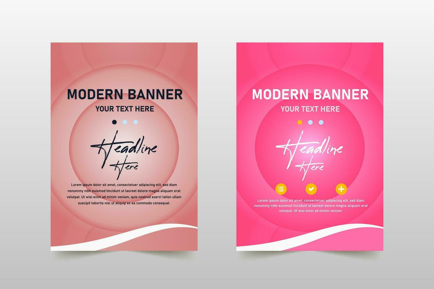 Beautiful Pink Business Banner Template With Circles vector