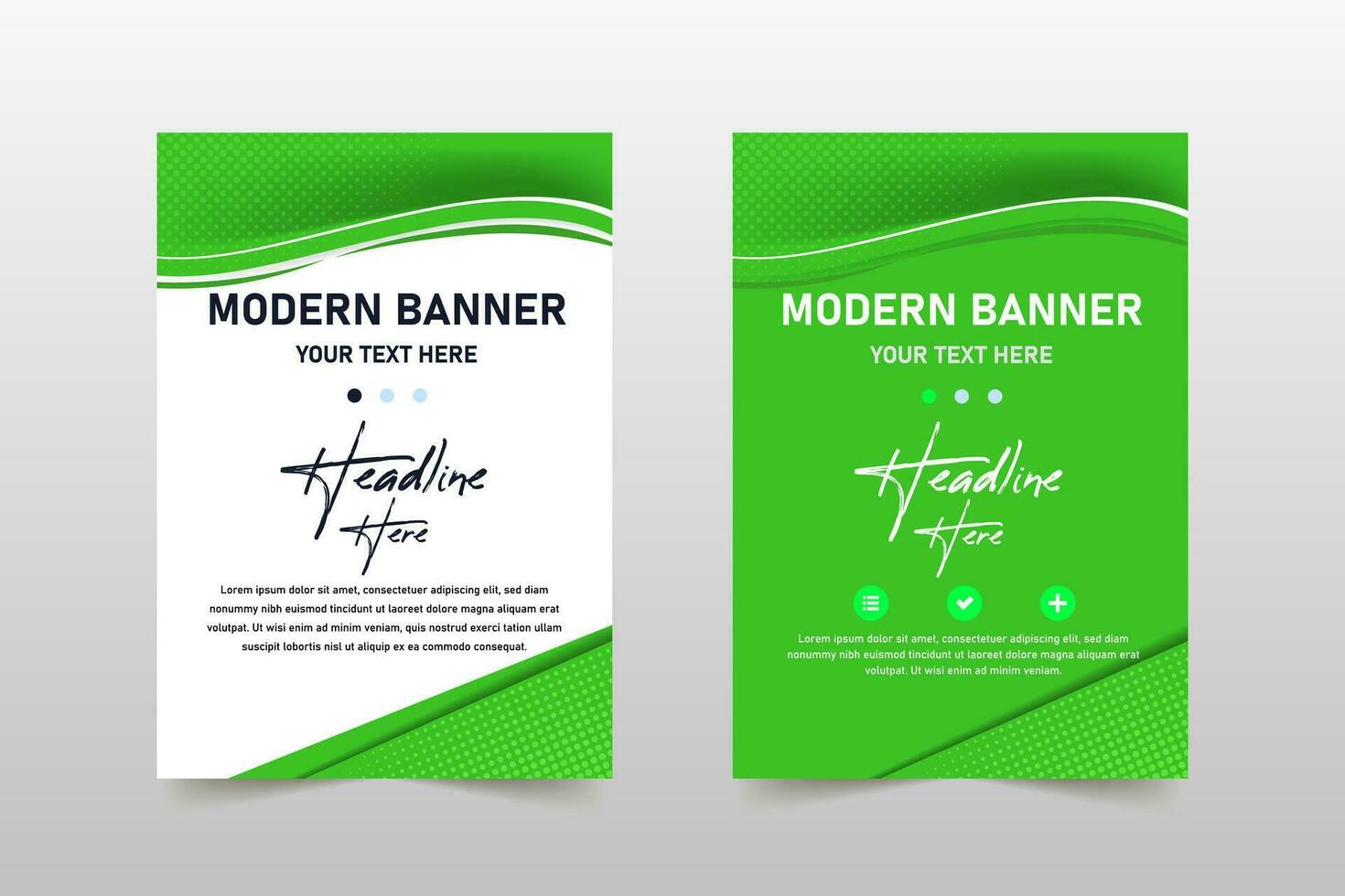 Beautiful Green Curved Business Banner Template With Lines vector