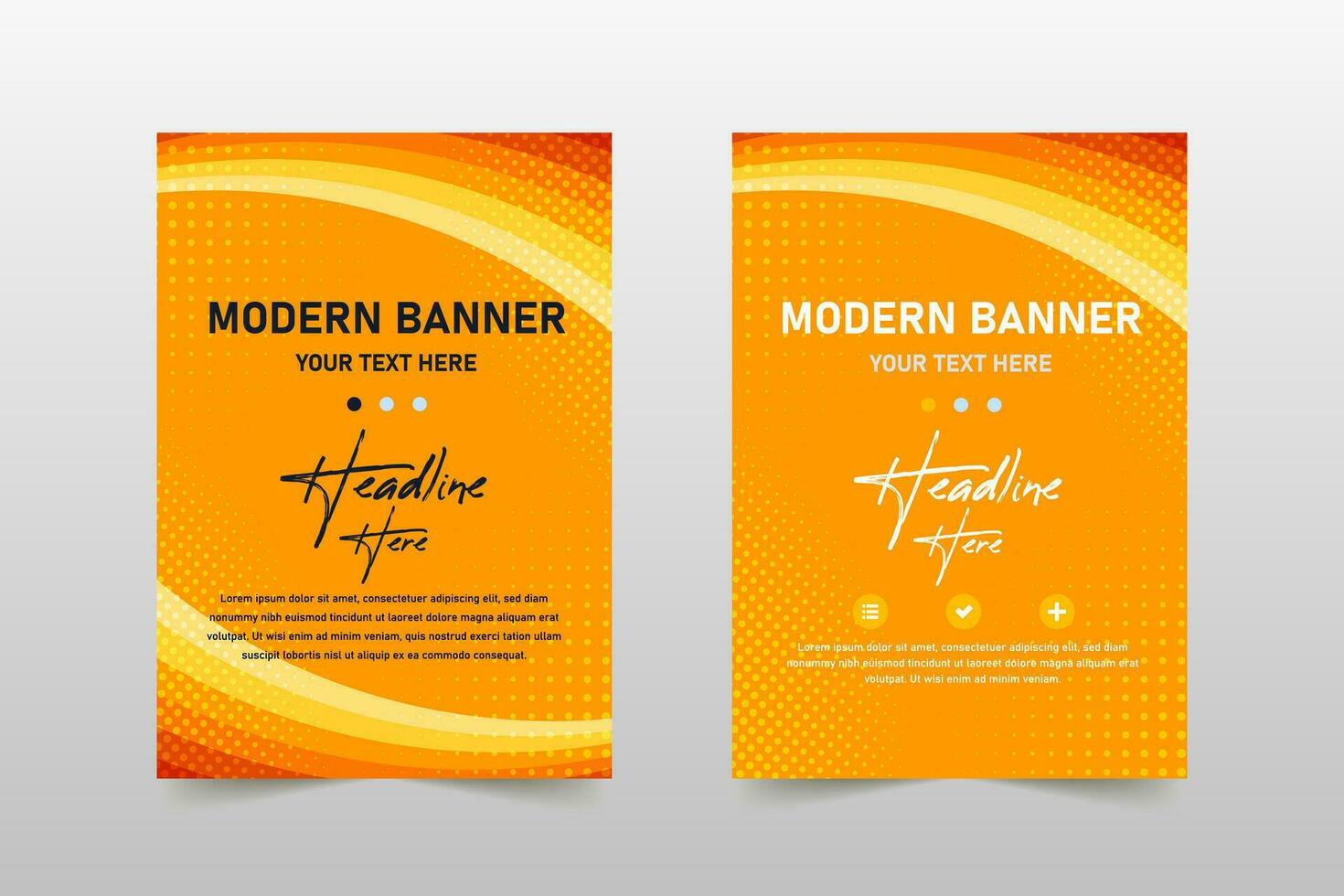 Beautiful Orange Business Banner Template With Curved Lines vector