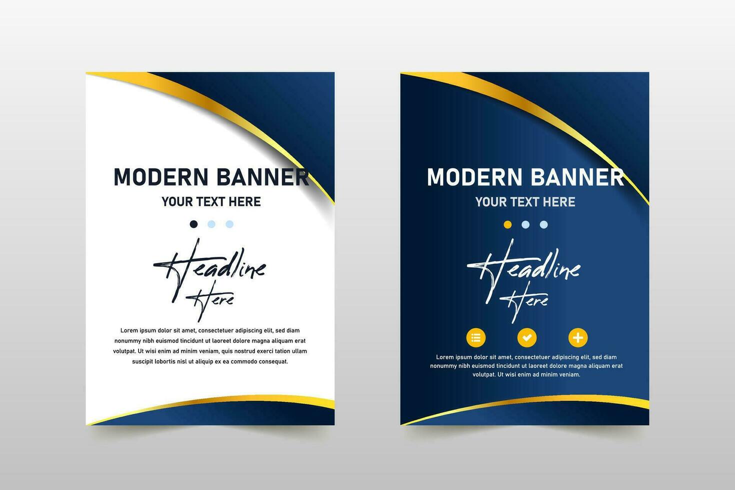 Blue and Gold Luxury Curved Business Banner Template vector