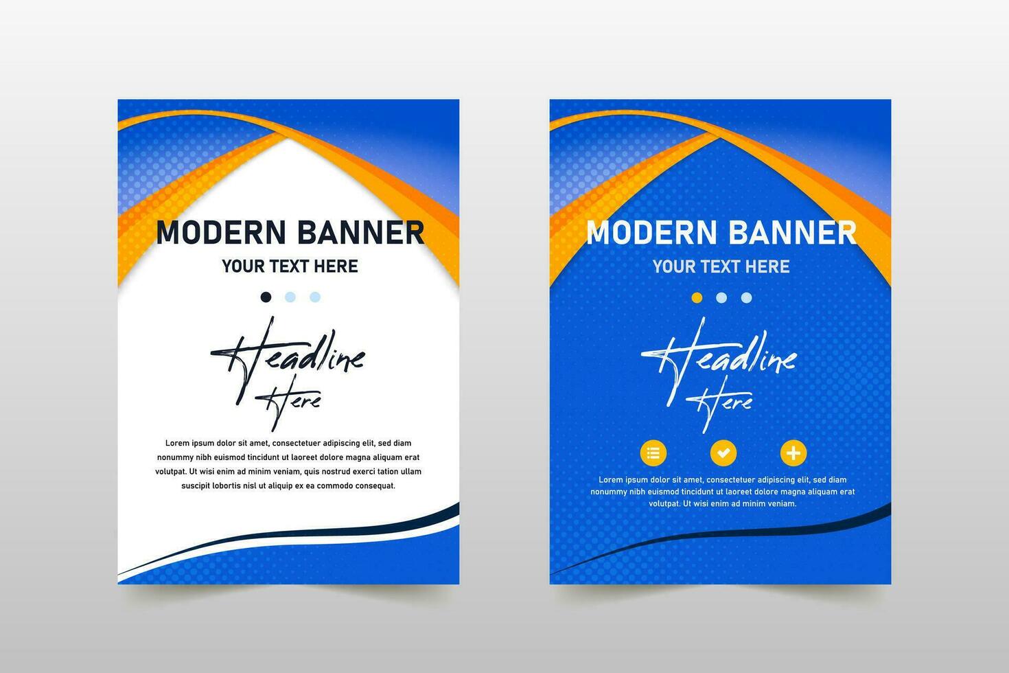 Beautiful Curved Blue Abstract Business Banner Template vector