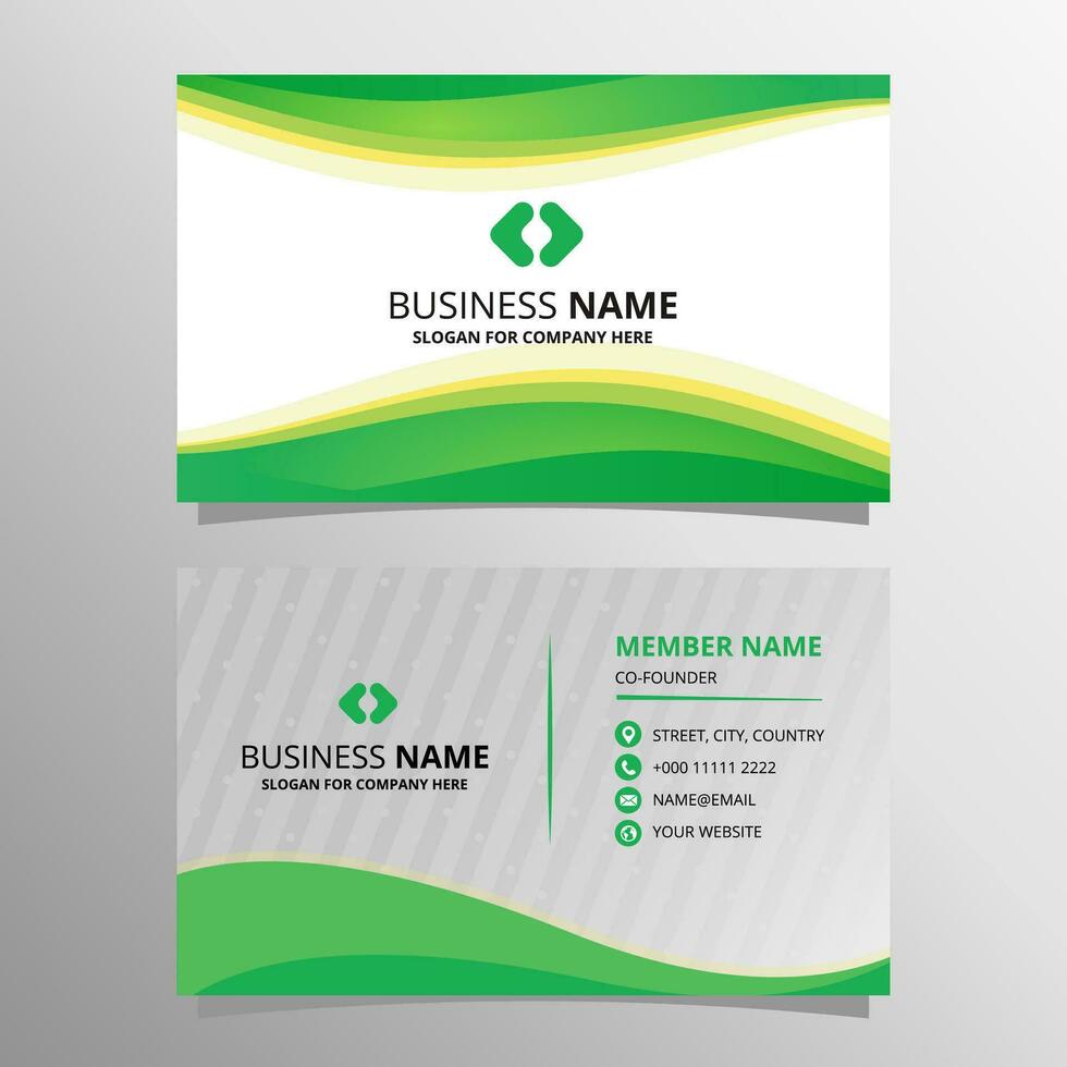 Creative Green Business Card With Curves vector