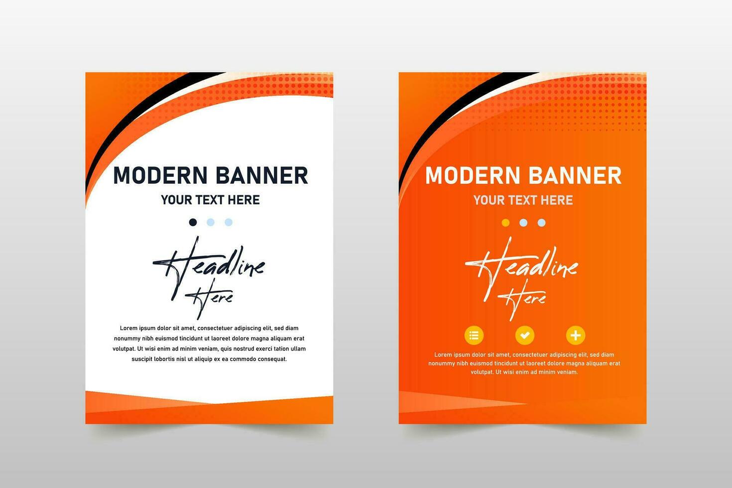 Creative Curved Orange Business Banner Template vector