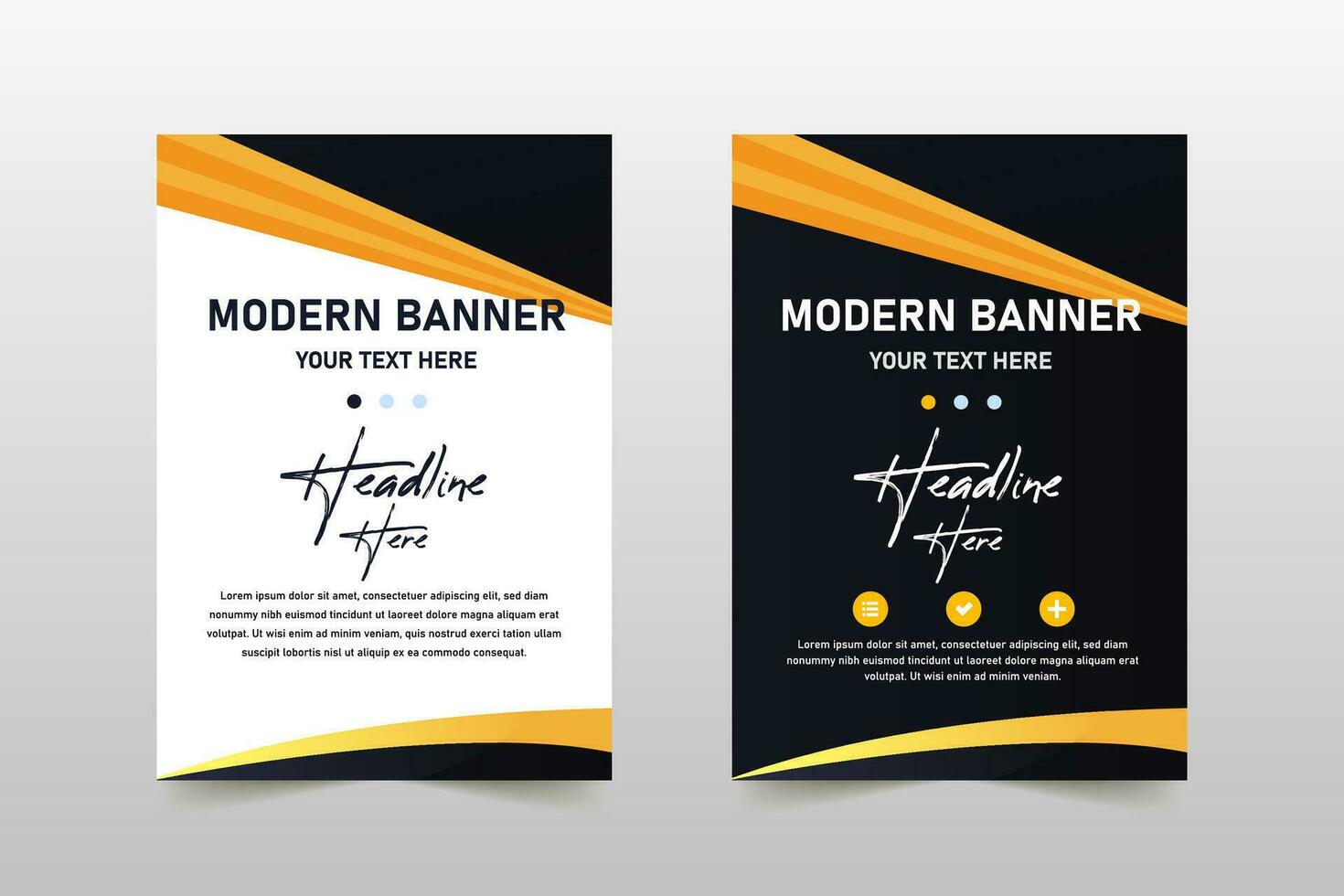 Elegance Yellow and Black Abstract Business Banner Template vector