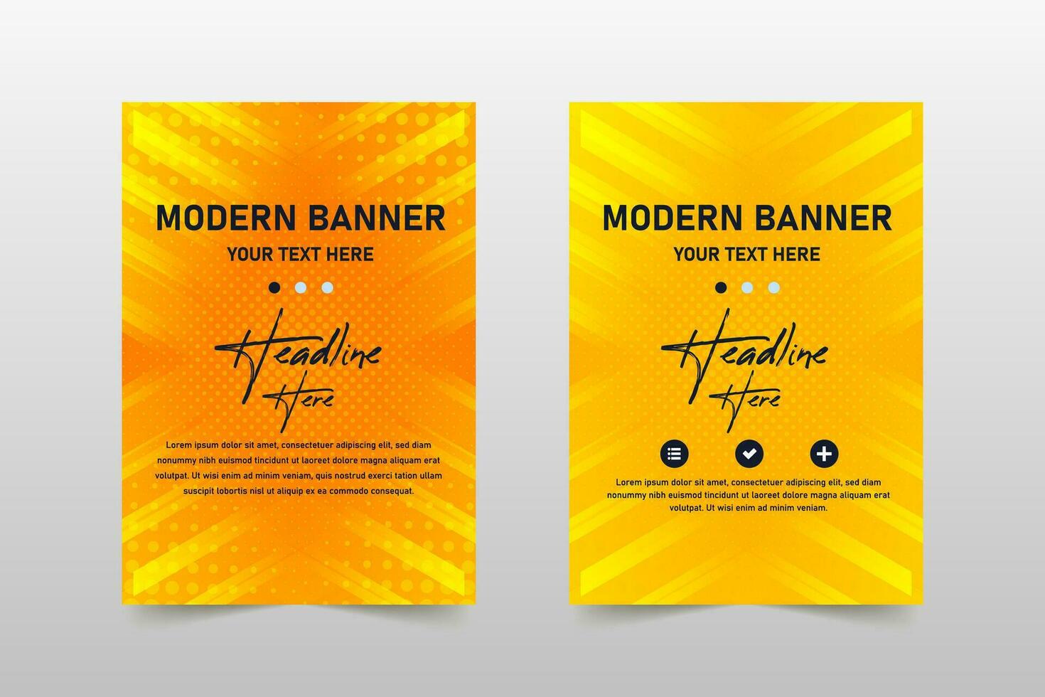 Abstract Yellow Dots Banner Template With Abstract Lines vector