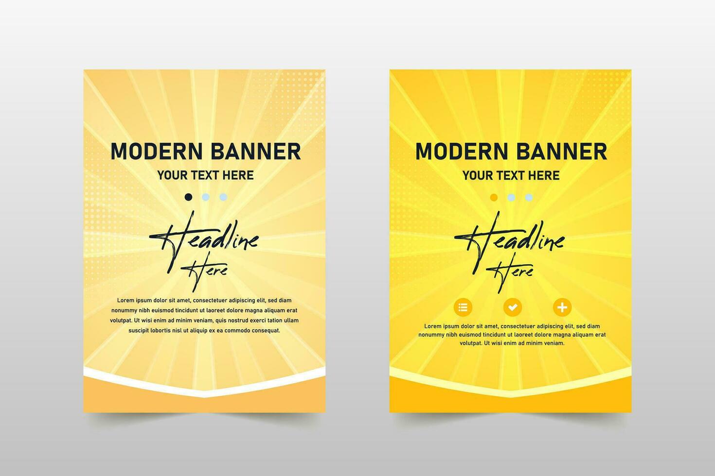 Beautiful Yellow Sunrays Business Banner Template vector