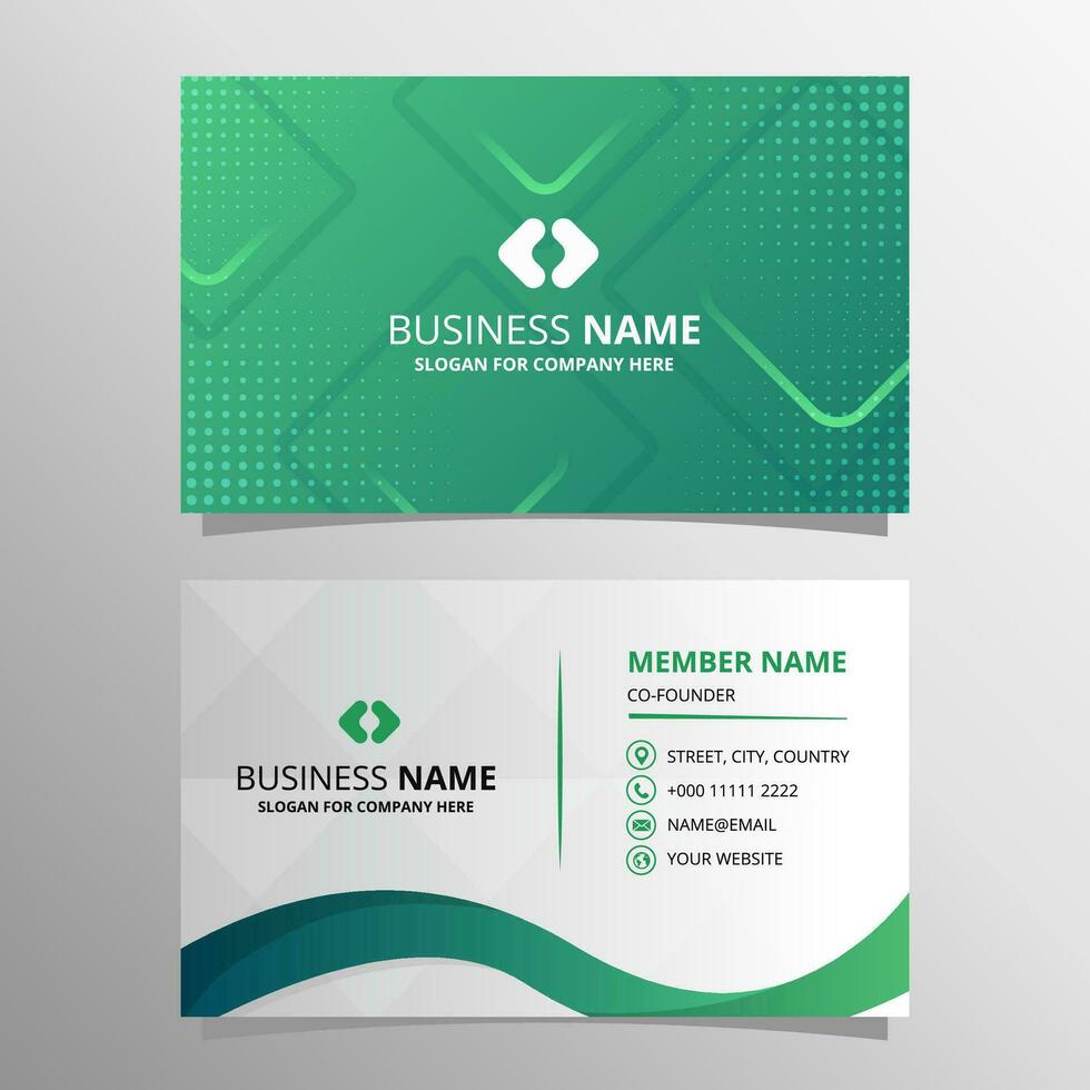 Elegant Vector Gradient Geometric Green Business Card Template