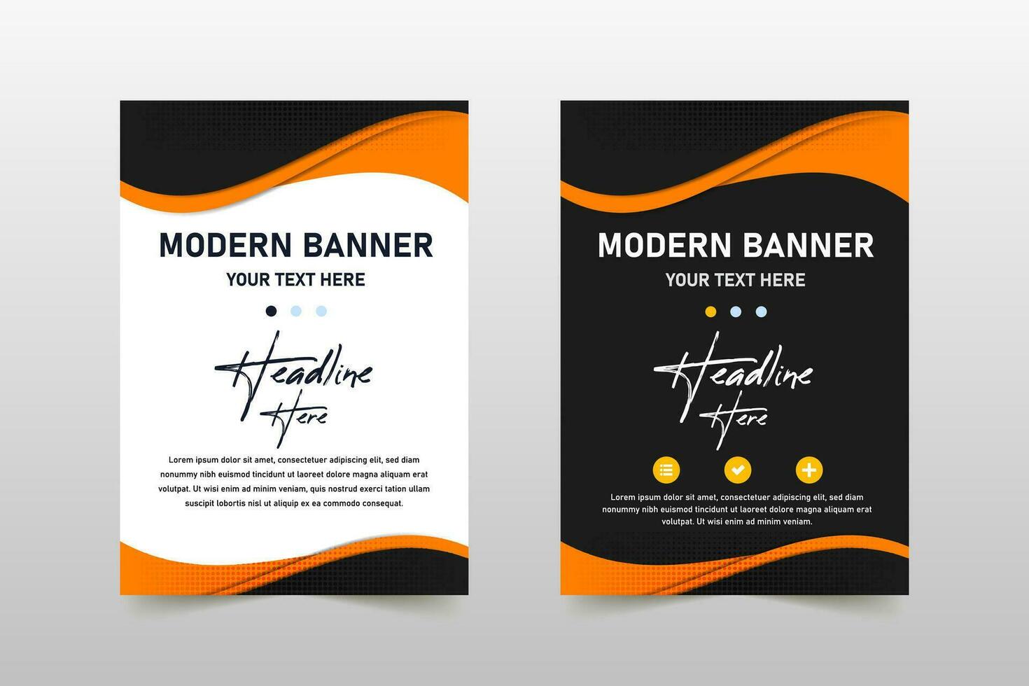 Creative Orange Business Banner Template With Curves vector