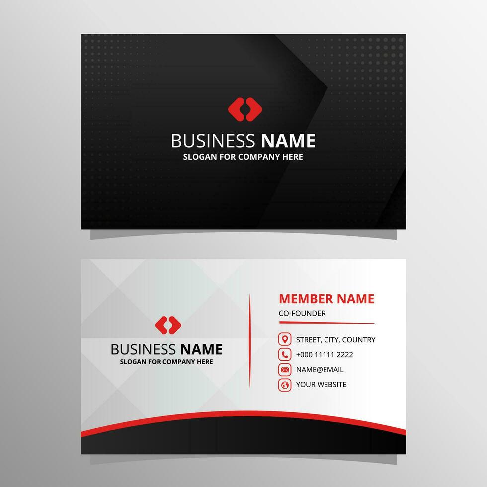 Elegant Vector Gradient Minimal Black Business Card Template