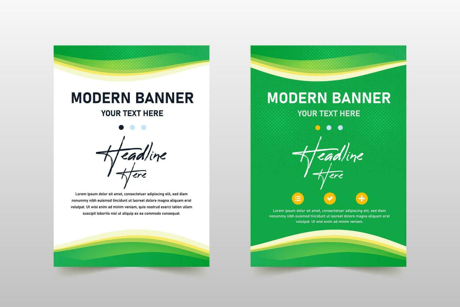 Creative Green Business Banner Template With Curves vector
