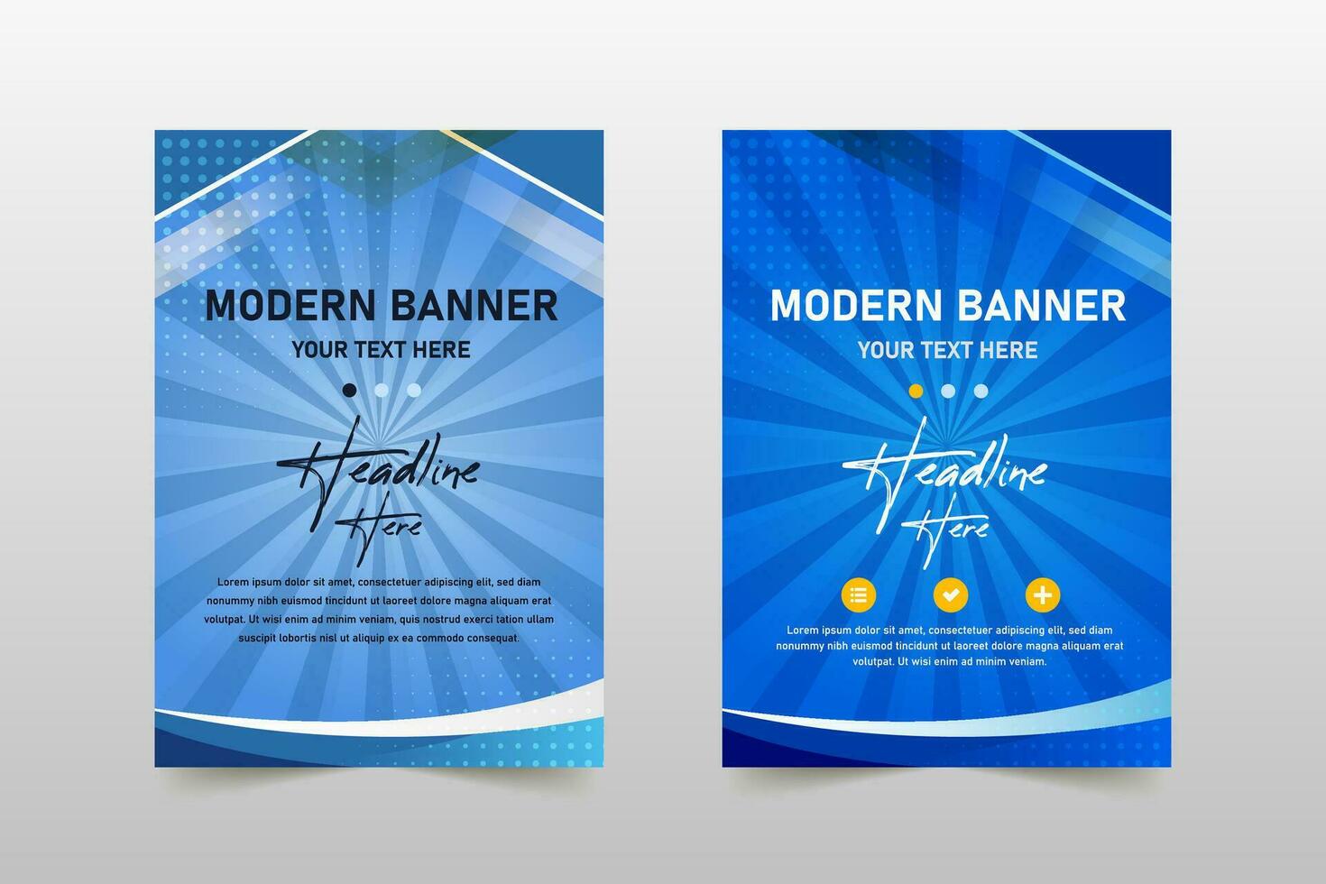 Blue Sunburst Pattern Business Banner Template vector