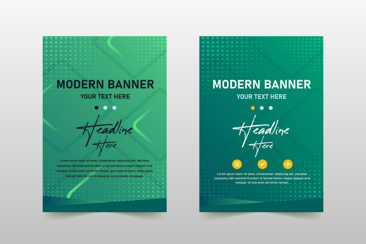 Elegant Vector Gradient Geometric Green Banner Template