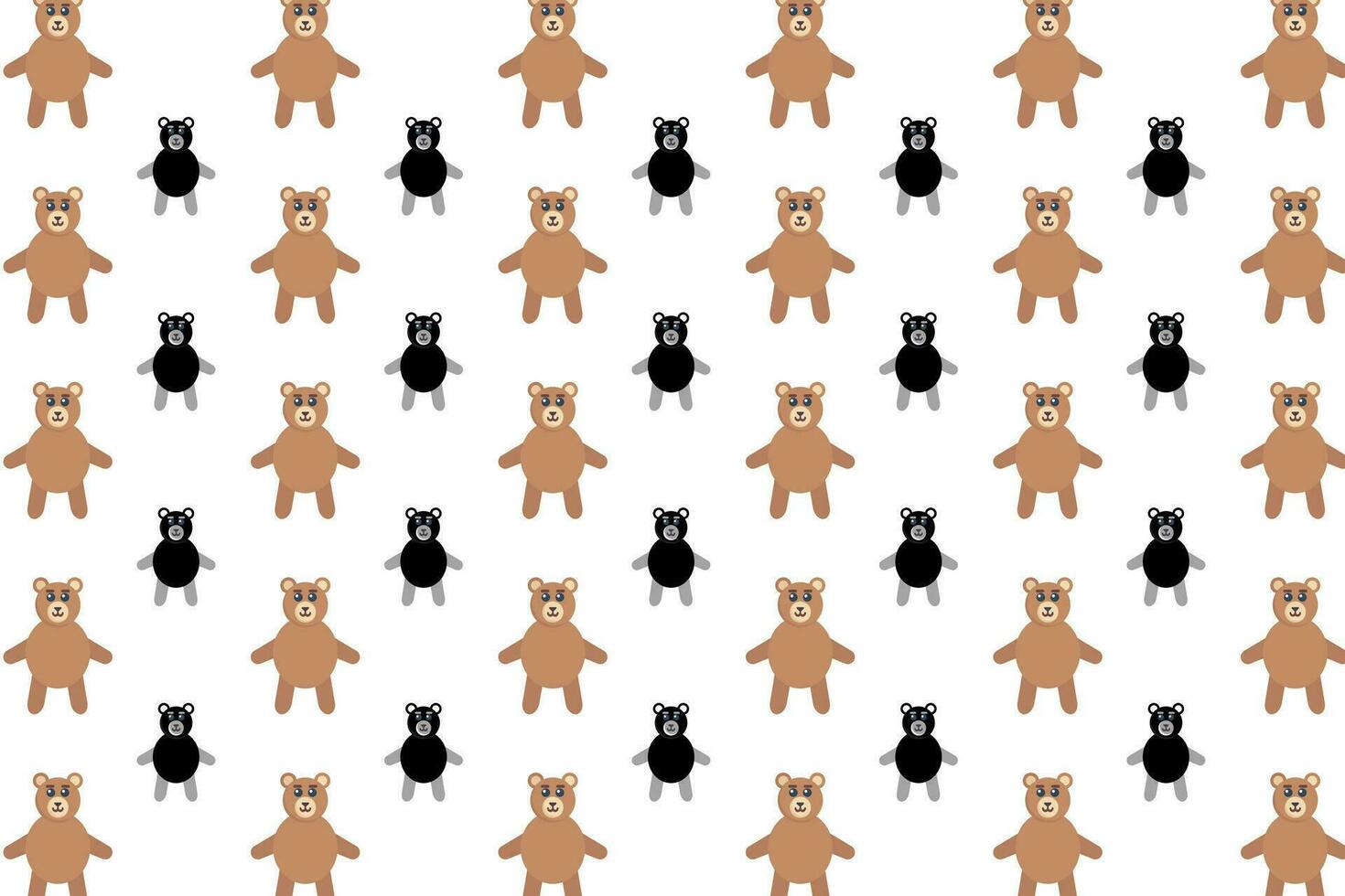 Flat Bear Animal Pattern Background vector