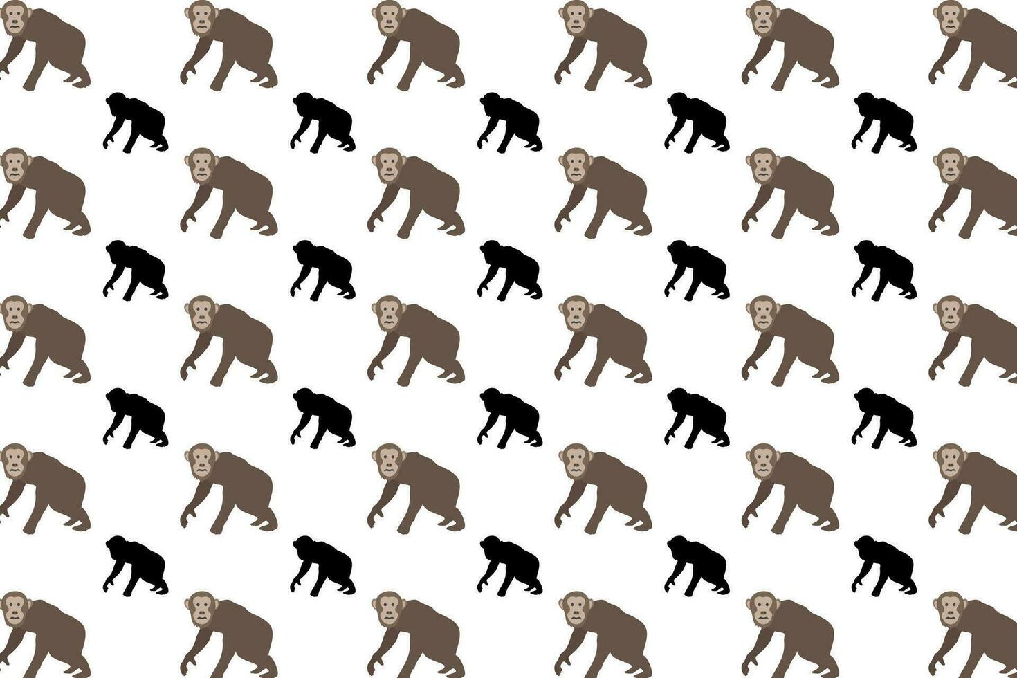 Flat Chimpanzee Animal Pattern Background vector