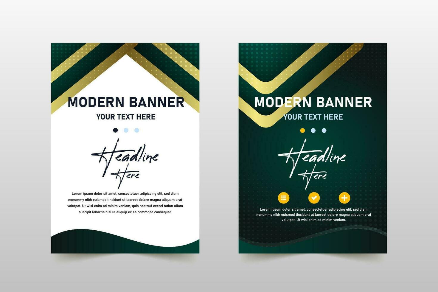 Elegant Vector Gradient Golden Luxury Green Banner Template