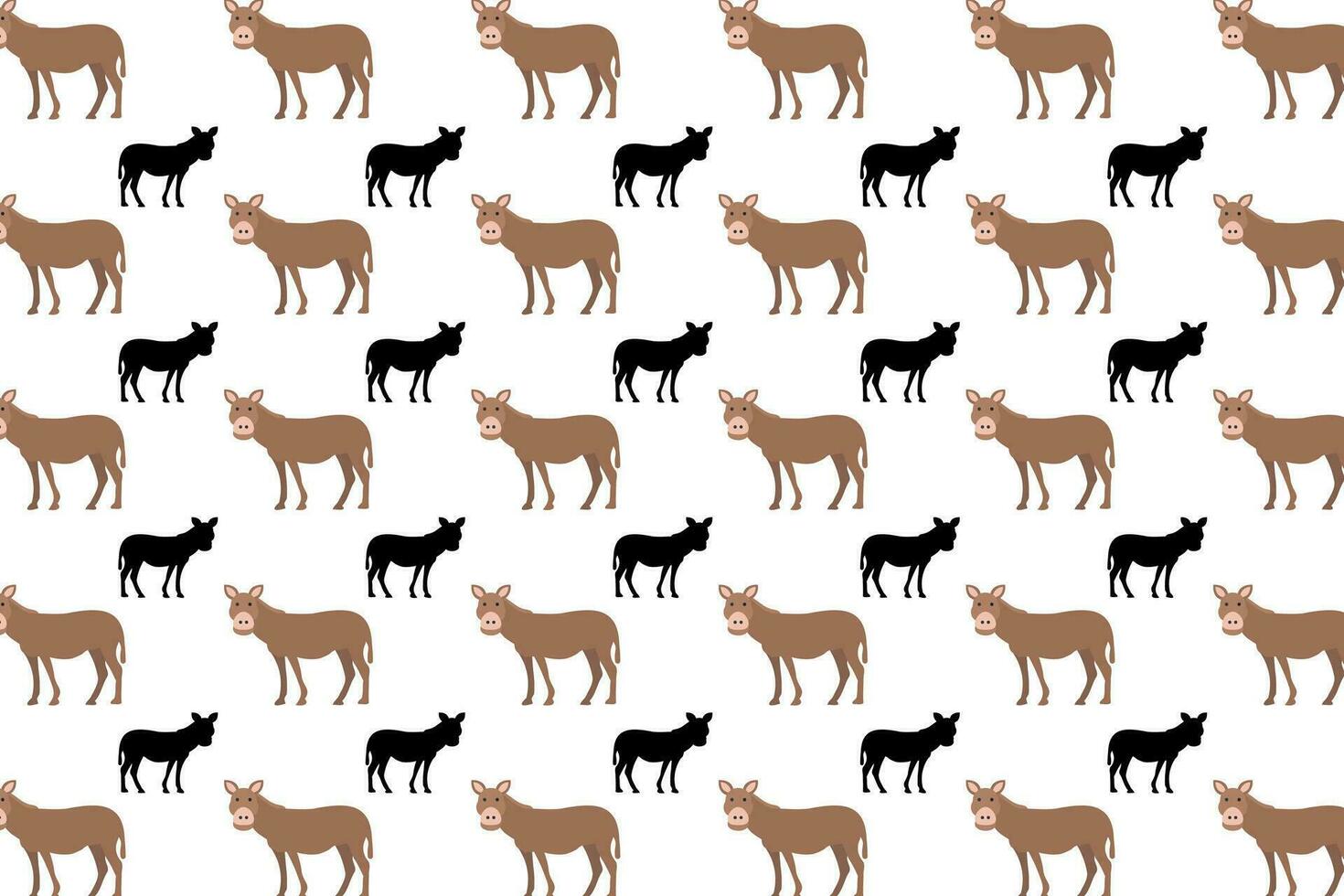 Flat Donkey Animal Pattern Background vector