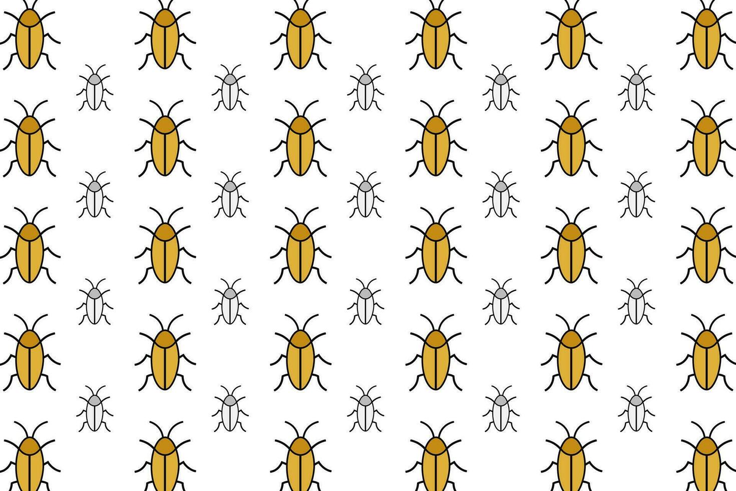 Flat Cockroach Insect Pattern Background vector