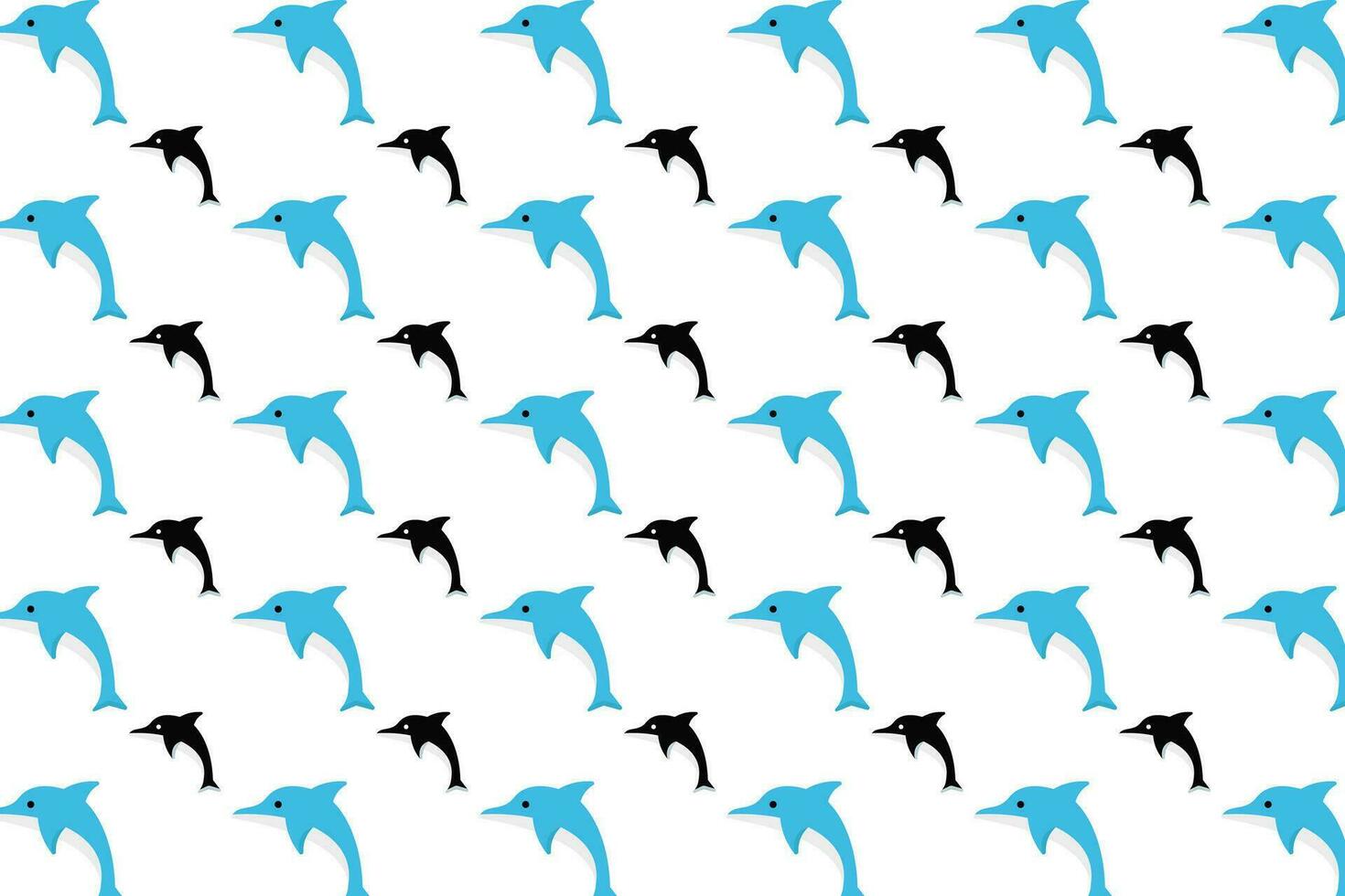 Flat Dolphin Animal Pattern Background vector