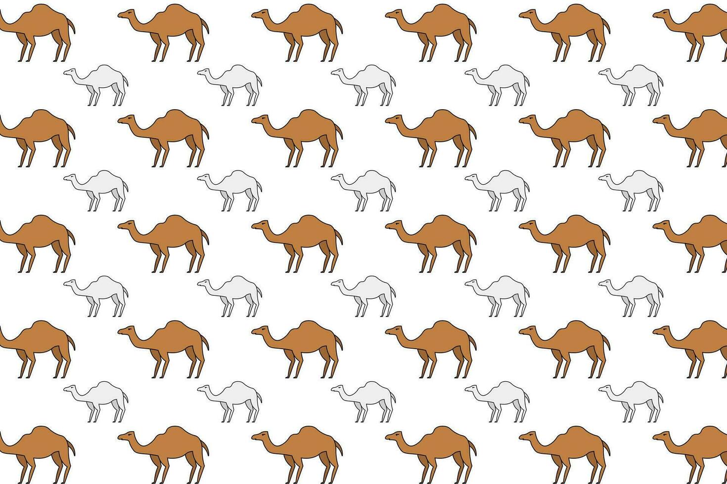 Flat Camel Animal Pattern Background vector