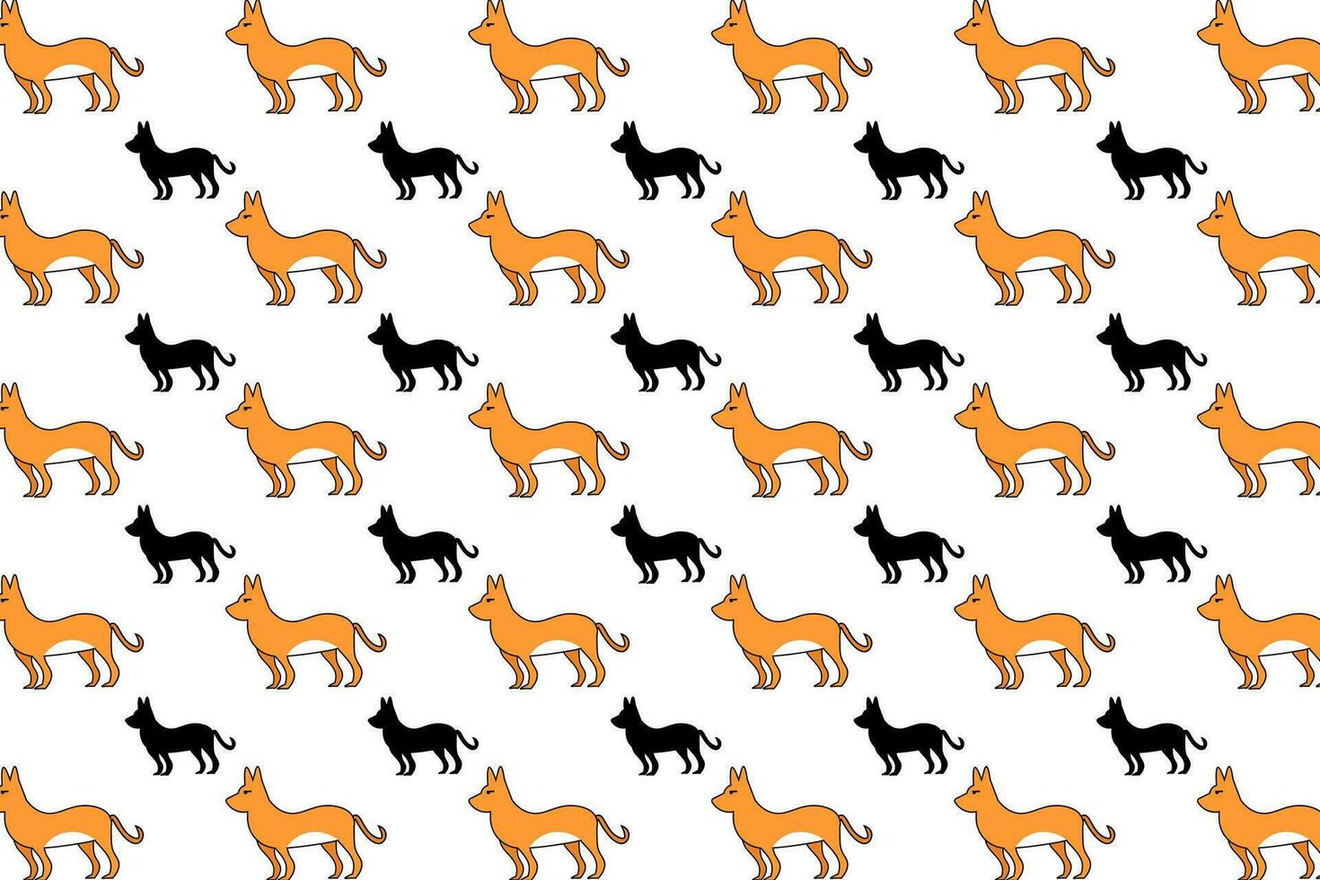 Flat Dog Animal Pattern Background vector