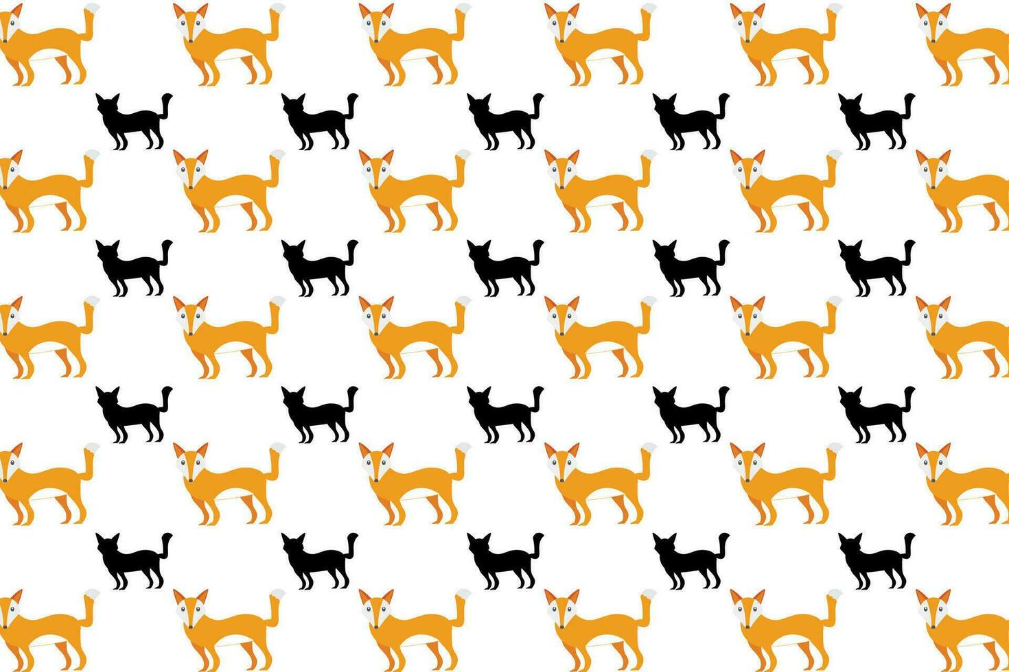 Flat Fox Animal Pattern Background vector