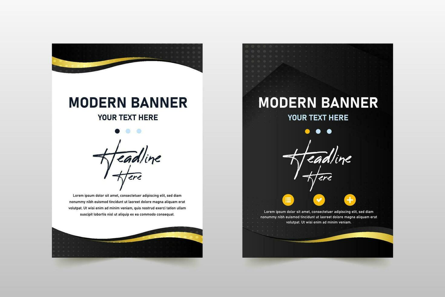 Elegant Vector Gradient Minimal Black Banner Template