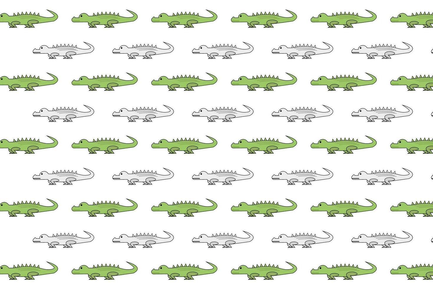 Flat Crocodile Animal Pattern Background vector