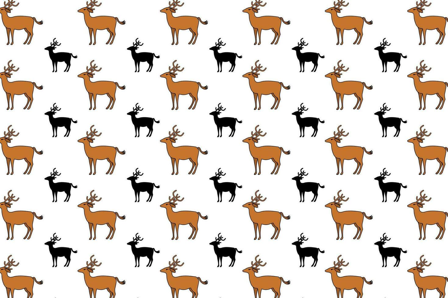 Flat Deer Animal Pattern Background vector