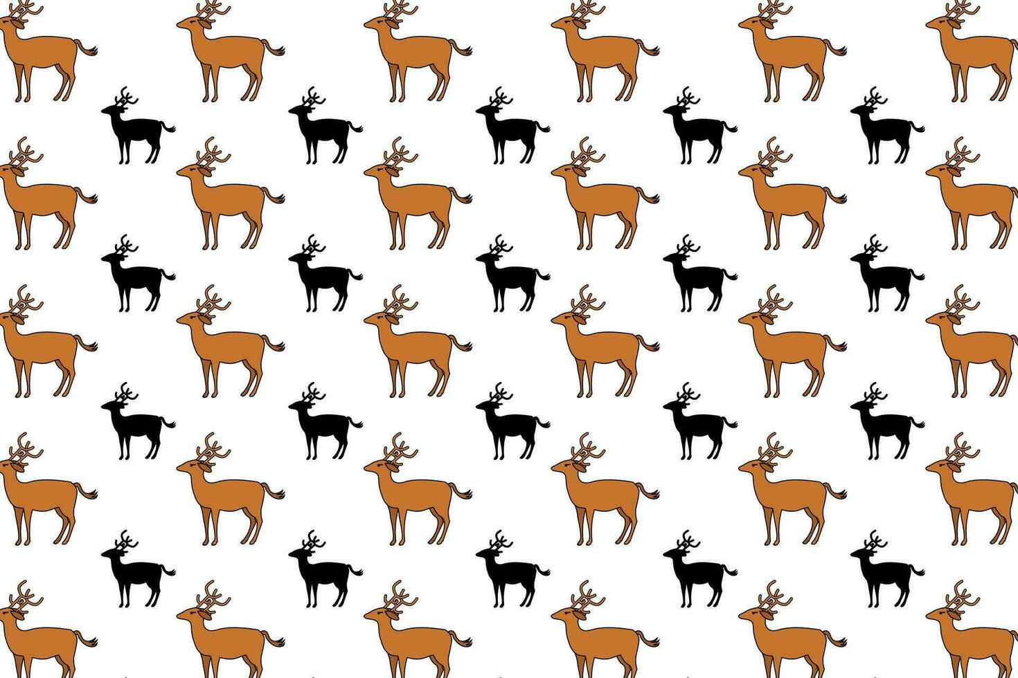 Flat Deer Animal Pattern Background vector