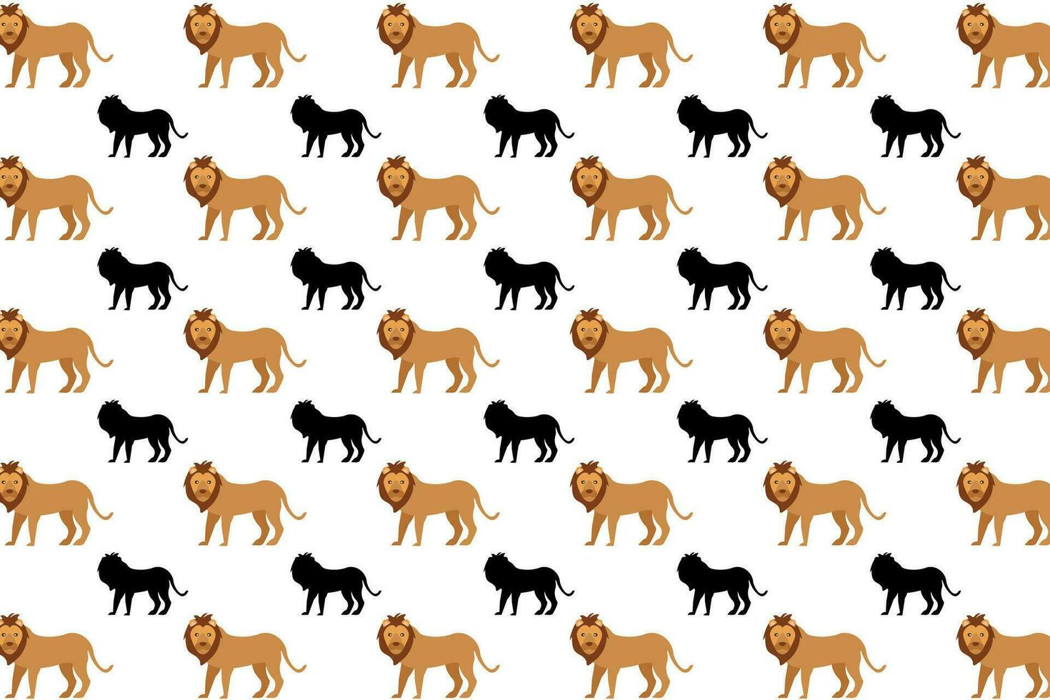 Flat Lion Animal Pattern Background vector