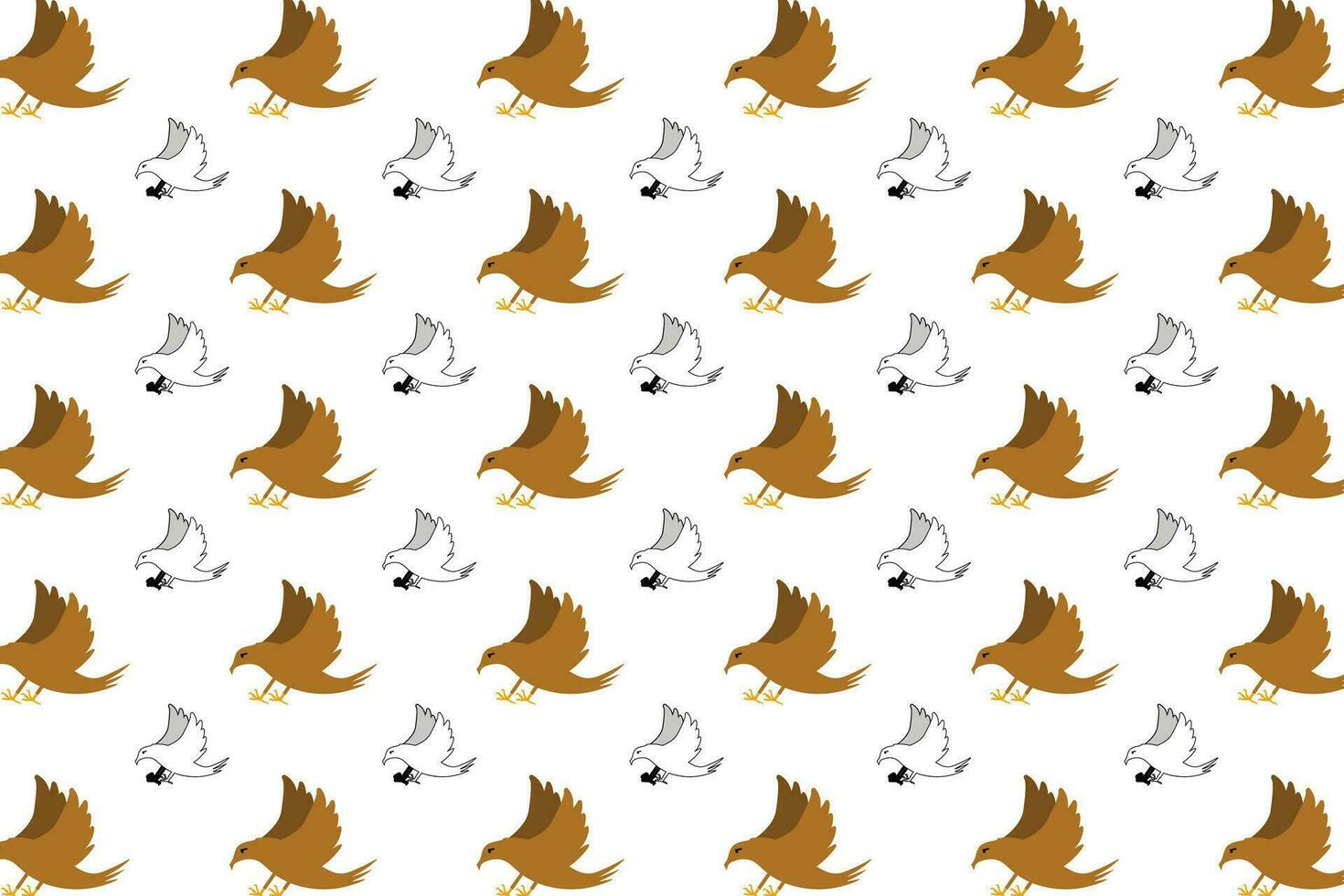 Flat Hawk Bird Pattern Background vector