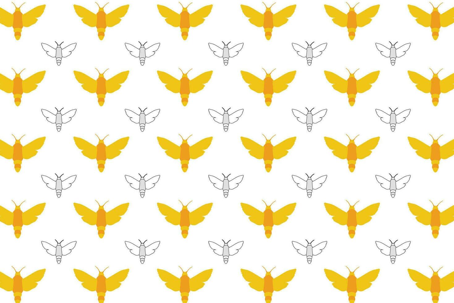 Flat Moth Insect Pattern Background vector