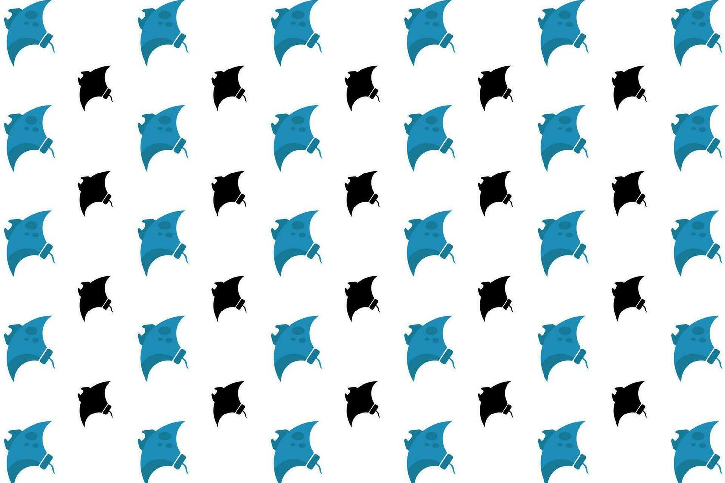 Flat Manta Ray Pattern Background vector