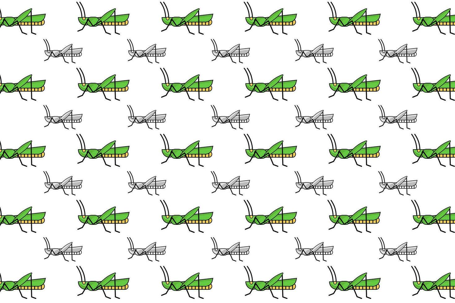 Flat Grasshopper Insect Pattern Background vector