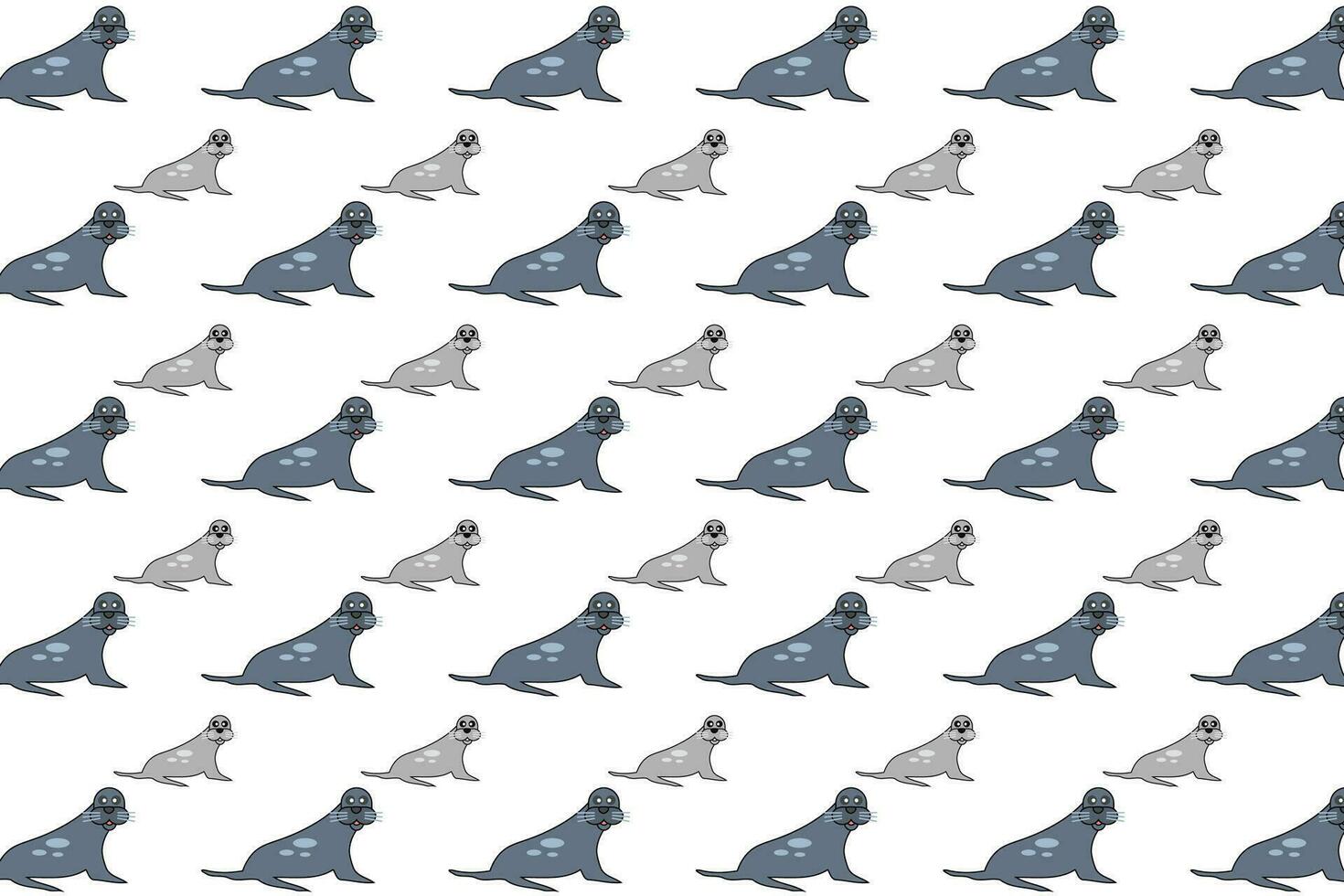 Flat Mammal Seal Animal Pattern Background vector
